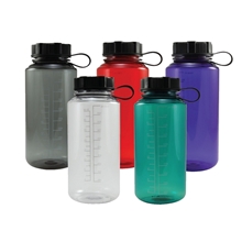 32 oz Water Bottle w / Strap Lid Graduated Scale