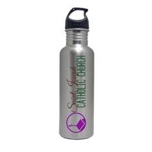 25 oz Stainless Steel Water Bottle w / Black Loop Lid