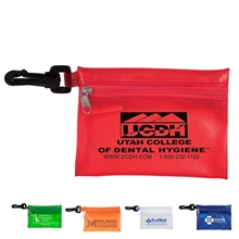 4 9/10 W X 3 1/2 H Bali Translucent Zipper Storage Pack With Plastic Hook