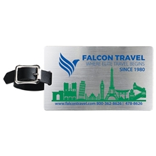 KINGCOBRA Brushed Aluminum Kwik Seal(R) Backing Luggage Bag Tag