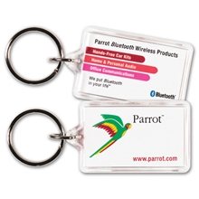 Stock Shape Acrylic Key Ring - 1 3/8 x 2 1/8 rectangle