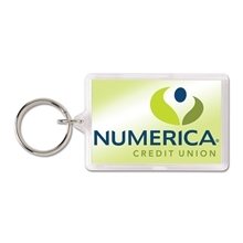 Stock Shape Acrylic Key Ring - 1 7/8 x 2 7/8 rectangle