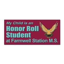 3 1/4 x 7 1/2 - White Vinyl Decal - Stock shape