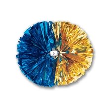 2- Color Contrasting Ends Metallic Show Pom - 4
