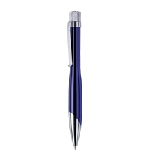 Blackpen Brass Twist - Action Blue Ballpoint Pen w / Detail and Chrome Points