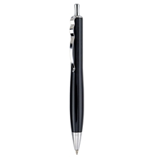 Blackpen Click - Action Black Ballpoint Pen w / Unique Clip and Chrome Points