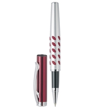 Blackpen Cap - off Brass Gel Ink Red Pen W / Comfort Grip And Chrome Points