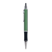Blackpen Brass Click - Action Green Ballpoint Pen w / Comfort Grip, Chrome Points