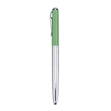 Blackpen Cap - off Gel Ink Pen in Polished Chrome w / Green Lacquer Cap