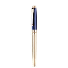 Blackpen Cap - off Gel Ink Gold Pen w / Blue Cap and Fluted Barrel