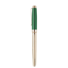 Blackpen Cap - off Gel Ink Gold Pen w / Green Cap and Fluted Barrel