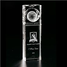 Clearaward Hole - In - One 10 Optical Crystal Golf Award w / Ball