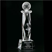 Clearaward Optical Crystal Pebble Golf Ball Award 20 In