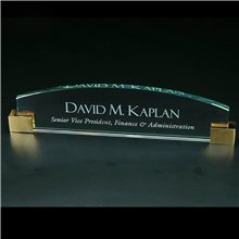 Clearaward Jade Crystal Monogram Award Brass Corners