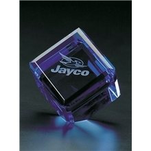 Clearaward Optical Crystal Blue Cube 2 3/4 In