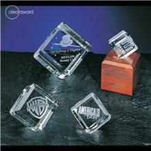 Clearaward Optical Crystal Cube Award Beveled Edge 2 In