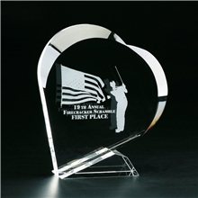 Clearaward Optical Crystal Heart Achievement Award 7 in