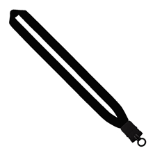 1 Cotton Lanyard with Plastic Snap - Buckle Release O - Ring