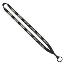 1/2 Polyester Lanyard with Metal Crimp Split - Ring