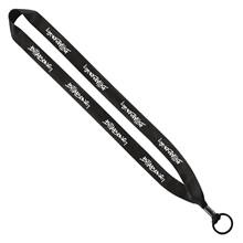 3/4 Polyester Lanyard with Metal Crimp Split - Ring