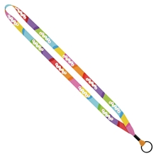 1/2 Dye - Sublimated Lanyard with Metal Crimp Metal Split - Ring