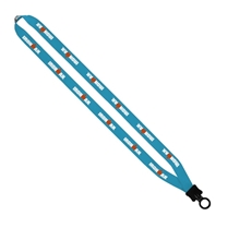 1/2 Dye - Sublimated Lanyard with Plastic Clamshell and Plastic O - Ring
