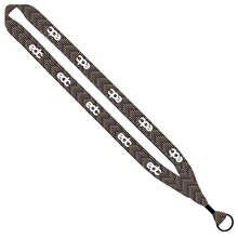 3/4 Dye - Sublimated Lanyard with Metal Crimp Metal Split - Ring
