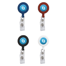 Retractable Zip Cord w / Epoxy Dome Vinyl Snap Attachment w / Bulldog Clip