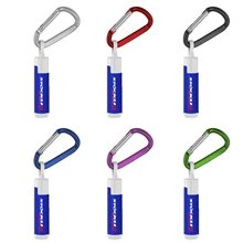 SPF 15 Lip Balm in White Tube with Hook Cap and Carabiner