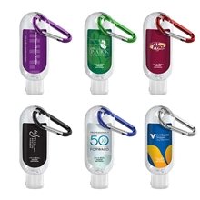 1.9 oz Clear Sanitizer In Clear Bottle With Carabiner