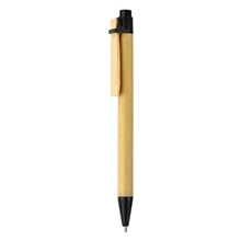 Blackpen Click - Action Eco - Friendly Black Ballpoint Pen in Recycled Paper, Wood, Plastic
