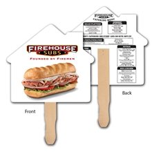 House Shape Hand Fan, Full Color Digital