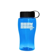 Poly - Pure Jr. - 18 oz Transparent Bottle with Tethered lid