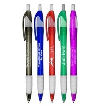 Silhouette Translucent - Retractable Ball Point Pen With Clear Rubber Grip
