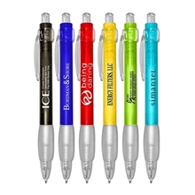 ICE - Frosted Translucent Retractable Ball Point Pen With Rubber Grip