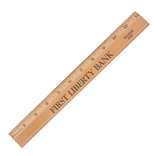 12Exec.Office Ruler, Lacquer Finish w per thousandetal Edge, Eng.Scale