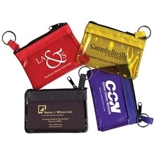 The Rainbow Translucent / Crystal Clear Zip Pouches w / Key Ring