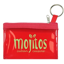 The Rainbow Translucent / Crystal Clear Zip Pouches w / Key Ring