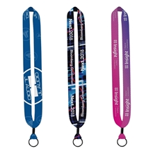 1 Dye - Sublimated Lanyard with Metal Crimp Metal Split - Ring