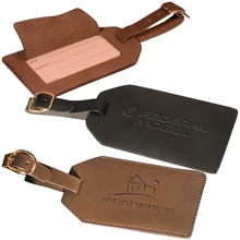 Leeman Grand Central Luggage Tag Sueded Leather