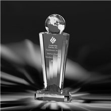 Clearaward Optical Crystal Pentagonal Globe Pinnacle Achievement Award 11 1/2 in