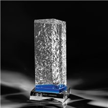 Clearaward Optical Crystal Pentaganal Blue Crackle Achievement Award 10 in