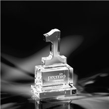 Clearaward Optical Crystal Die - Cut Number 1 Achievement Award 7 in