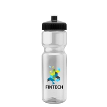 Champion - 28 oz Transparent Bottle with Push pull lid and Digital Imprint