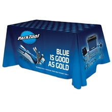 All Over Full Color Dye Sub Table Cover - flat poly 3- sided, fits 6 table