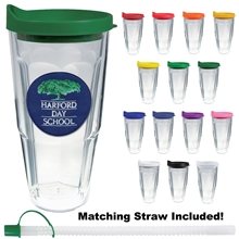 24 oz Thermal Dual Walled Travel Tumbler - Embroidered Emblem