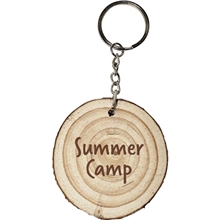 Natural Wood with Rings Keyring