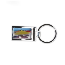 Color Me Square Split - Ring Keychain in 4- Color Epoxy Dome