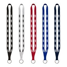 1/2 Polyester Lanyard with Sewn Metal Split - Ring