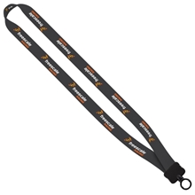 3/4 Dye - Sublimated Stretchy Elastic Lanyard with Plastic Clamshell and Plastic O - Ring